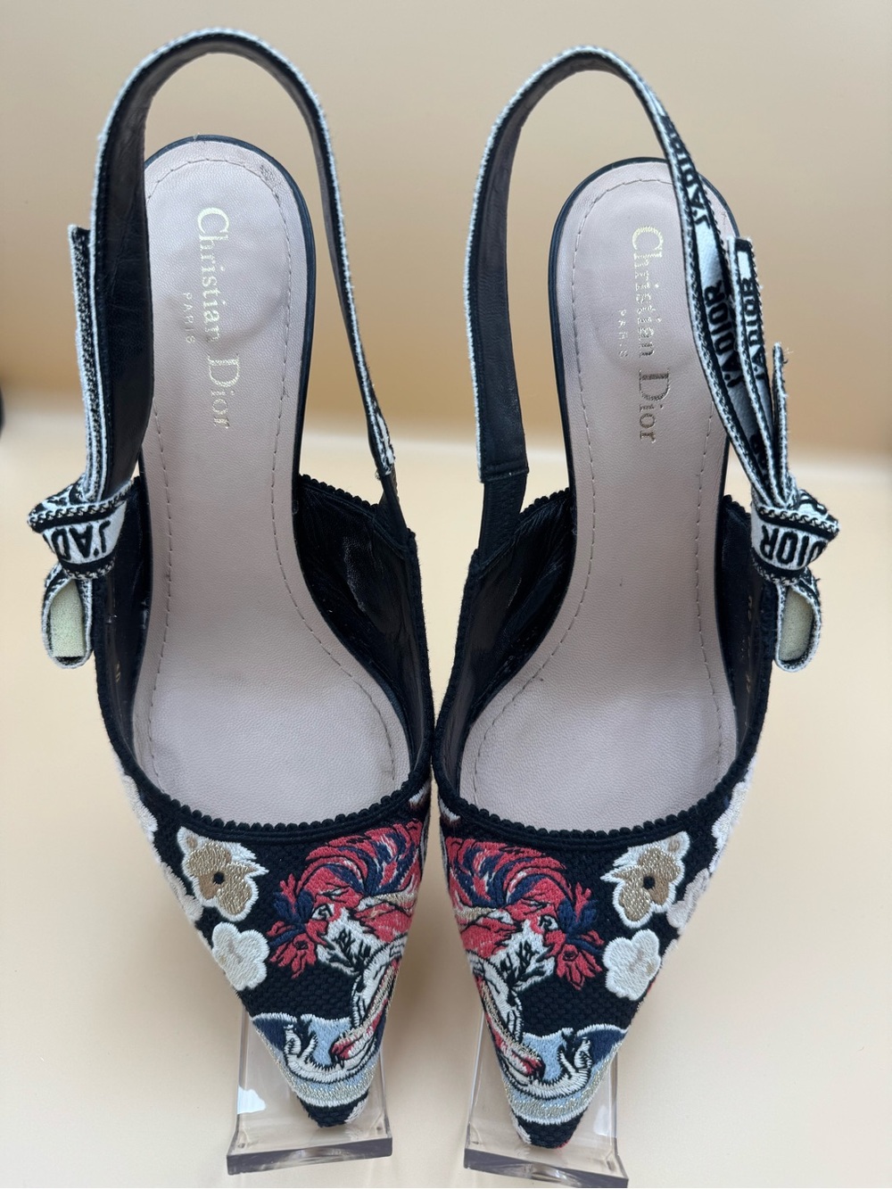 Christian Dior J’Adior Embroidered Floral Slingback Heels Pumps EU 41 - Picture 4 of 17